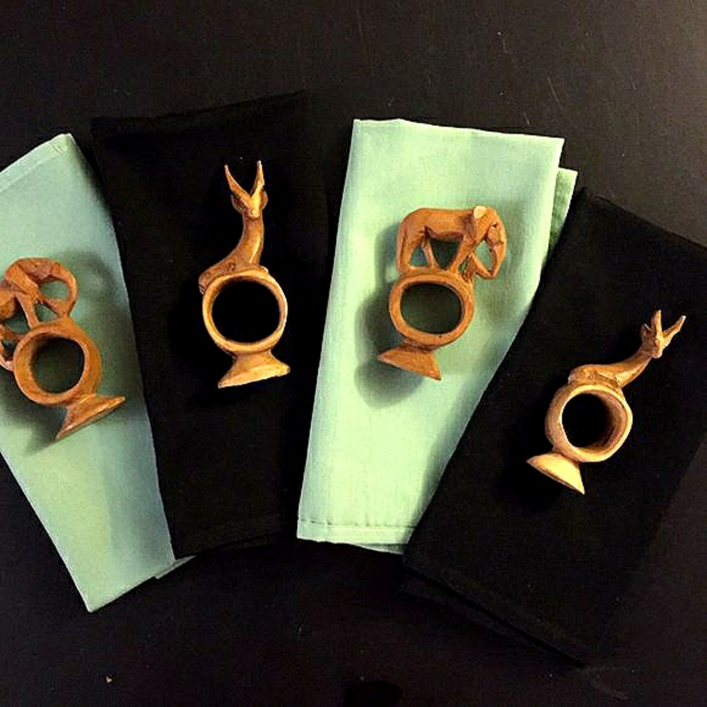 🐘Wooden African Safari Animal Napkin Rings - Picture 2 of 7